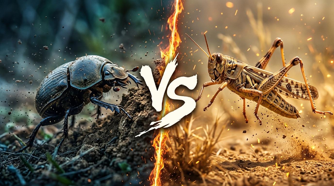 dung-beetle-vs-grasshopper-and-locust comparison image on AnimalDex