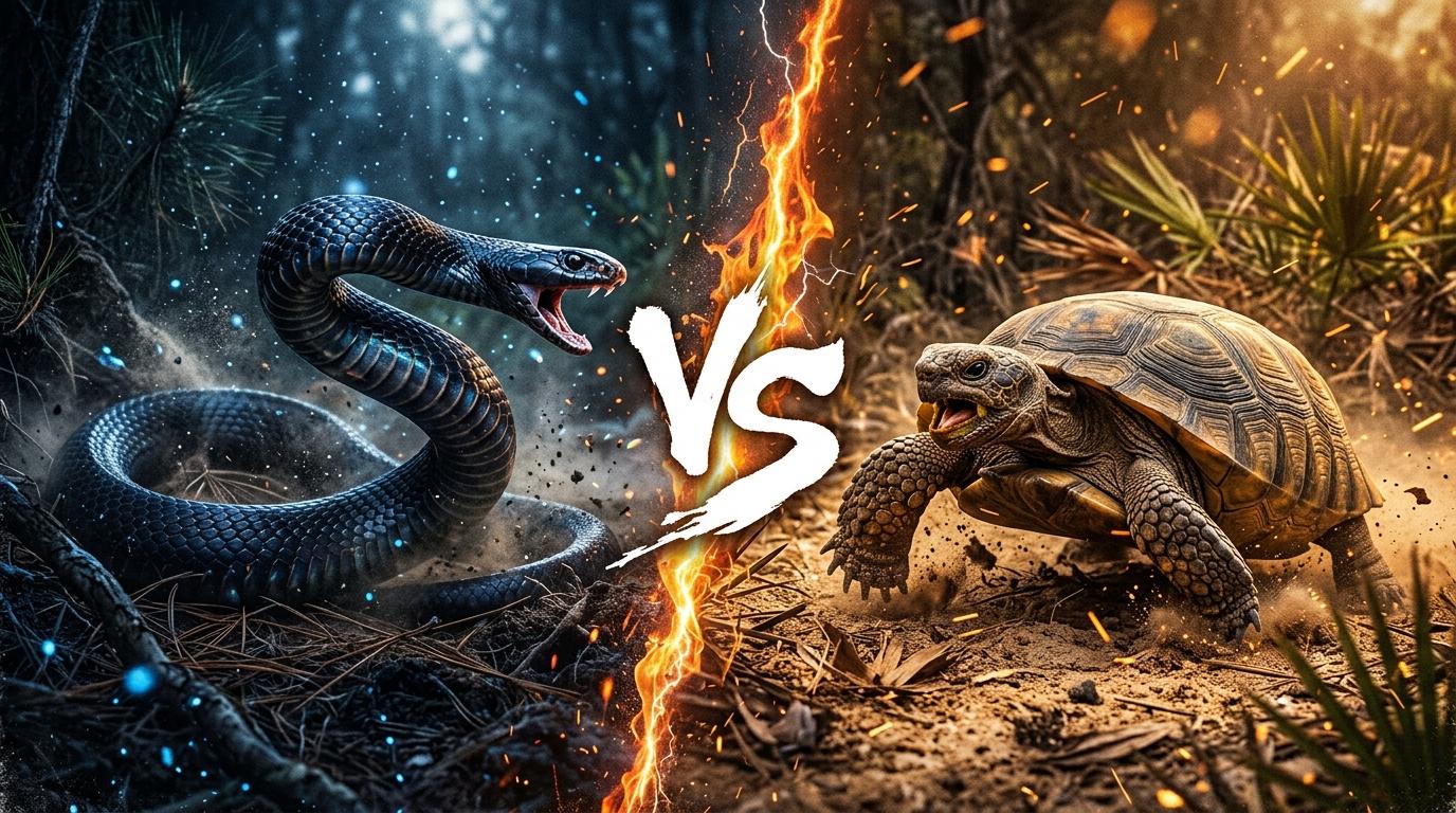 eastern-indigo-snake-vs-gopher-tortoise comparison image on AnimalDex