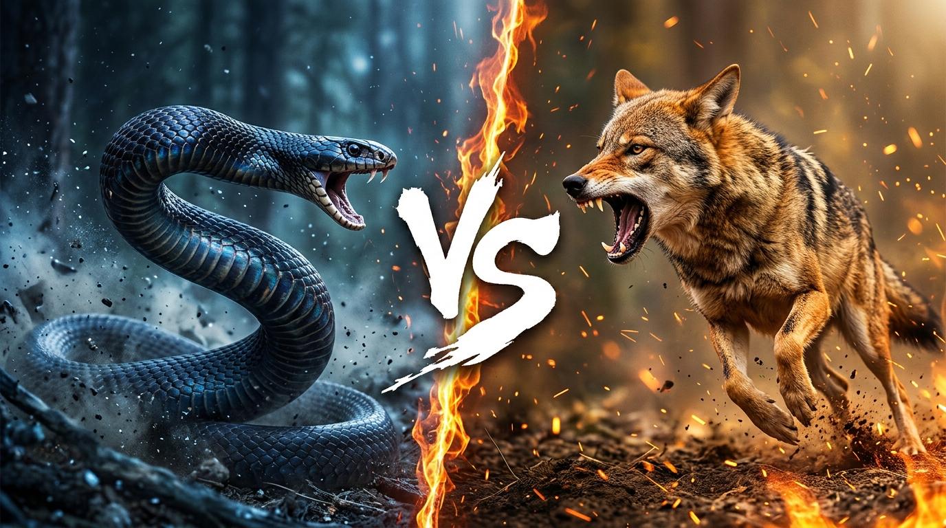 eastern-indigo-snake-vs-red-wolf comparison image on AnimalDex