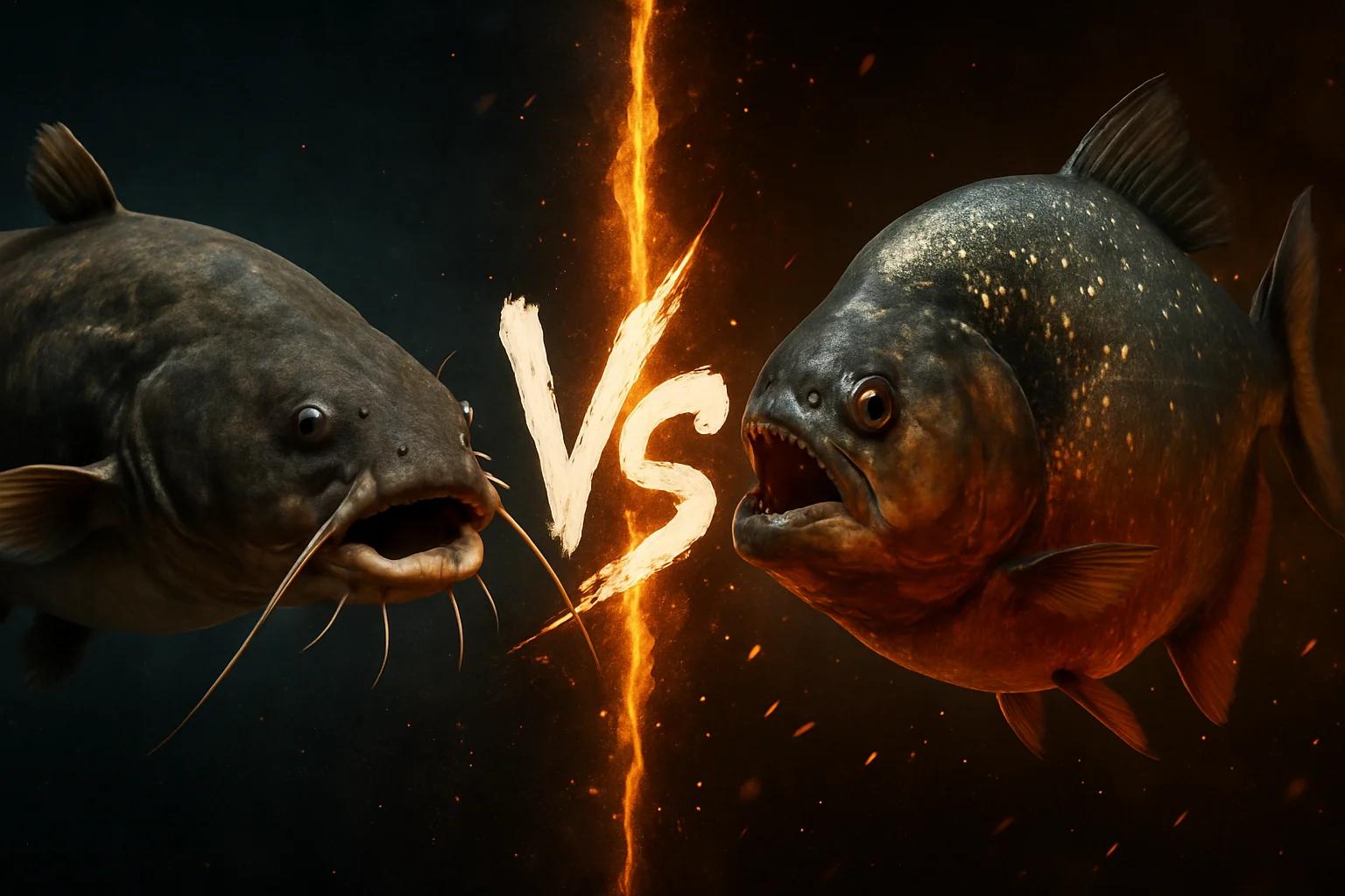 electric-catfish-vs-red-bellied-piranha comparison image on AnimalDex