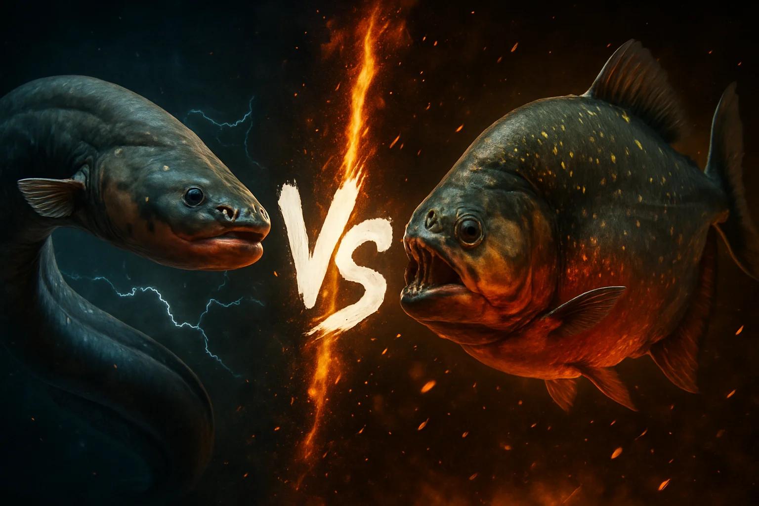 electric-eel-vs-red-bellied-piranha comparison image on AnimalDex