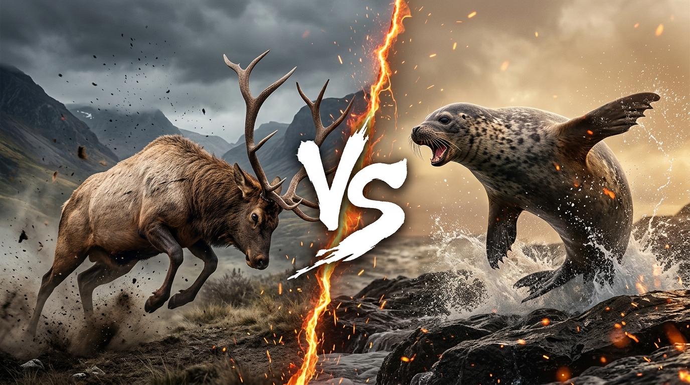 elk-vs-seal comparison image on AnimalDex