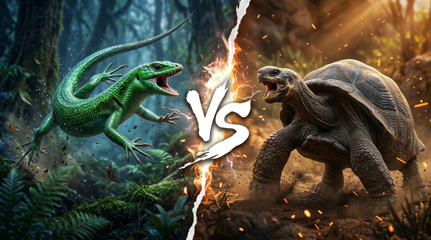 emerald-tree-skink-vs-giant-tortoise comparison image on AnimalDex