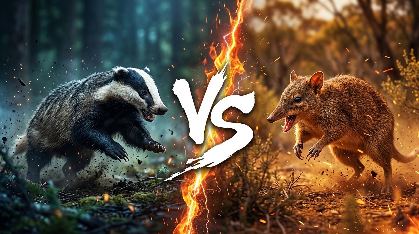 european-badger-vs-quenda comparison image on AnimalDex