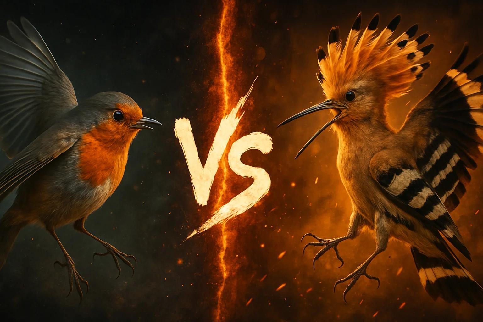 european-robin-vs-hoopoe comparison image on AnimalDex