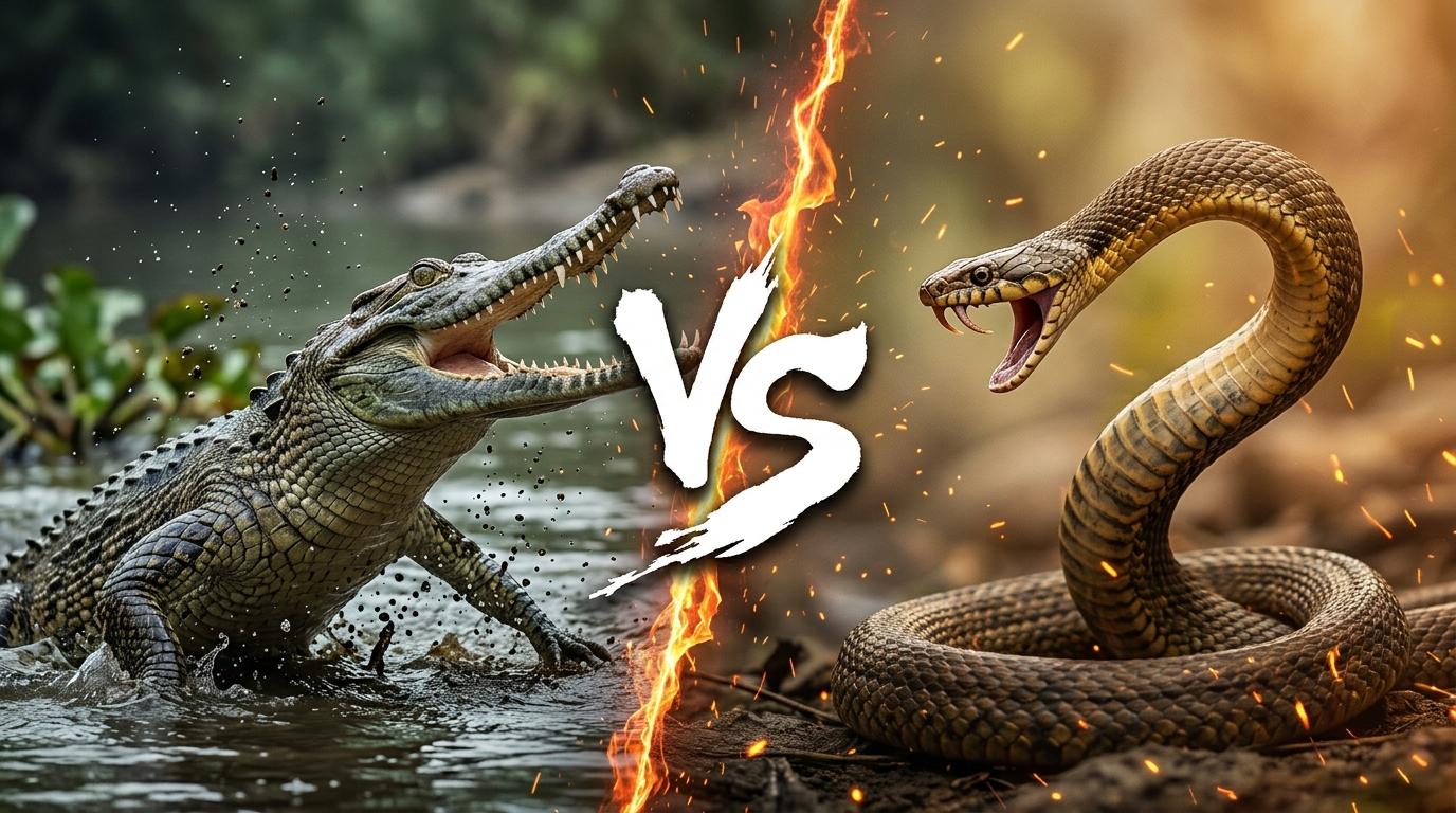 false-gharial-vs-tentacled-snake comparison image on AnimalDex