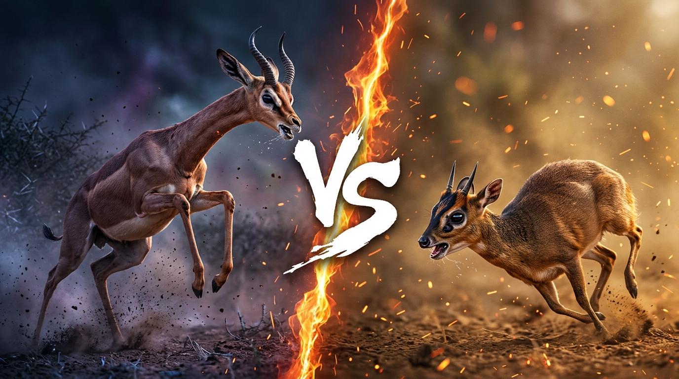 gerenuk-vs-suni comparison image on AnimalDex