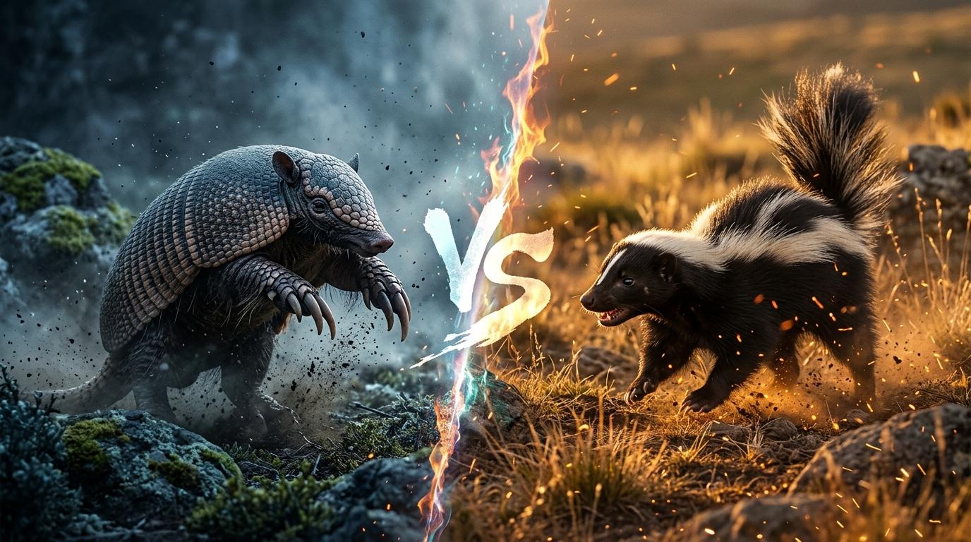 giant-armadillo-vs-patagonian-hog-nosed-skunk comparison image on AnimalDex