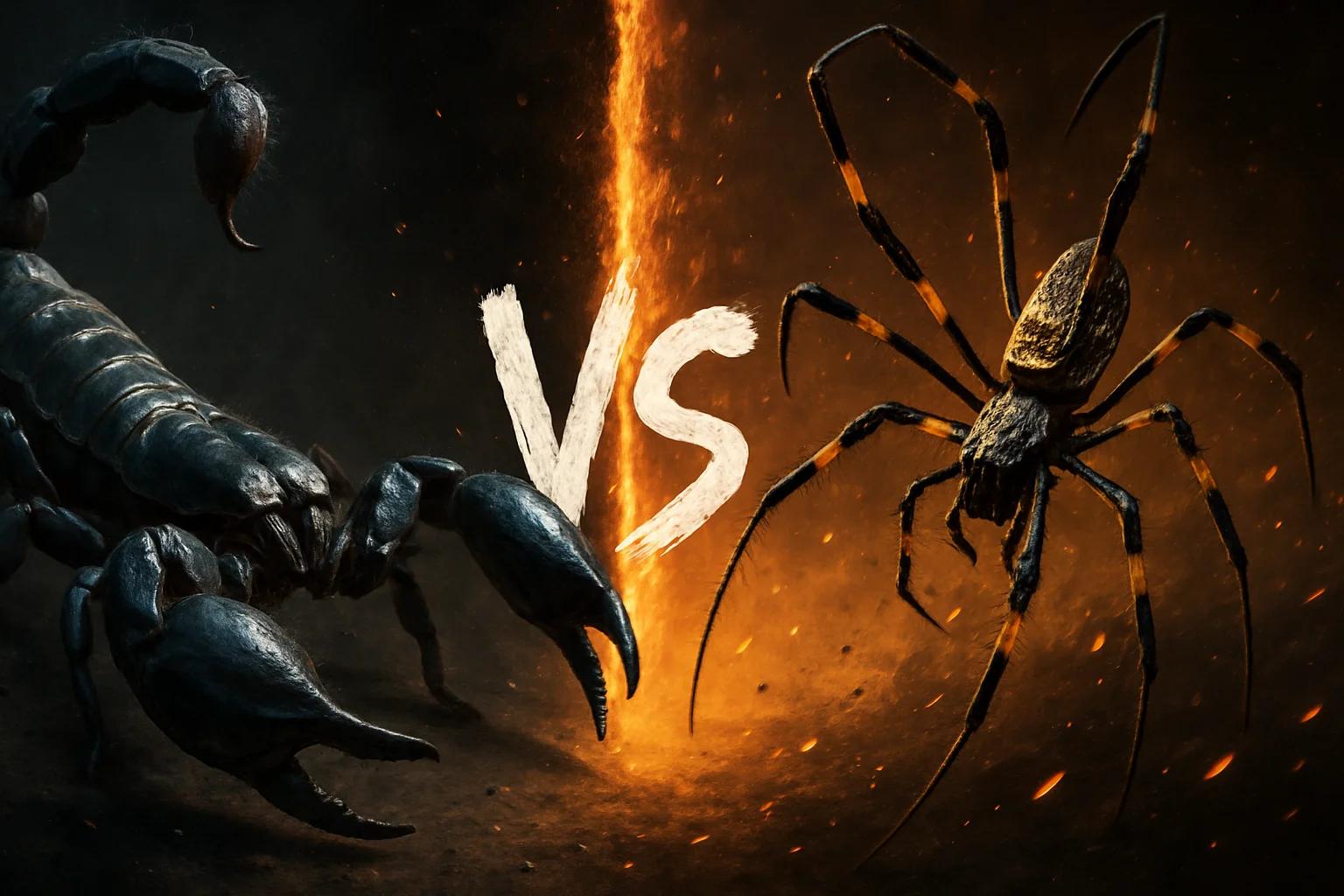 giant-forest-scorpion-vs-golden-silk-orb-weaver comparison image on AnimalDex