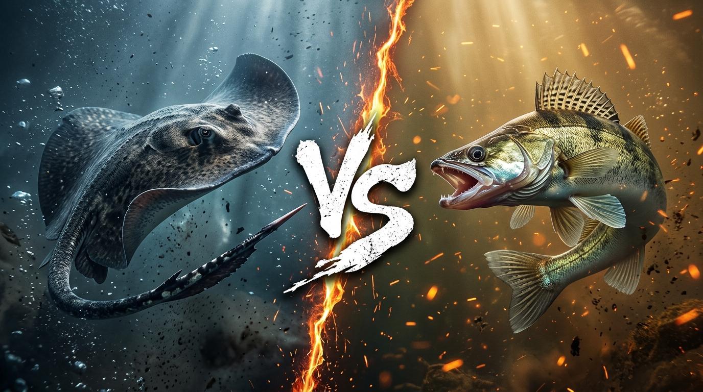 giant-freshwater-stingray-vs-zander comparison image on AnimalDex