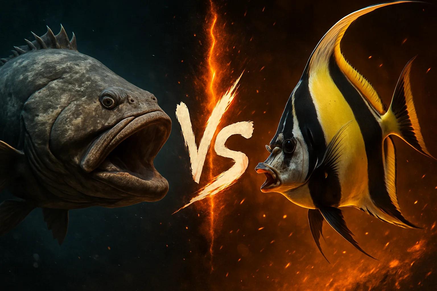 giant-grouper-vs-moorish-idol comparison image on AnimalDex