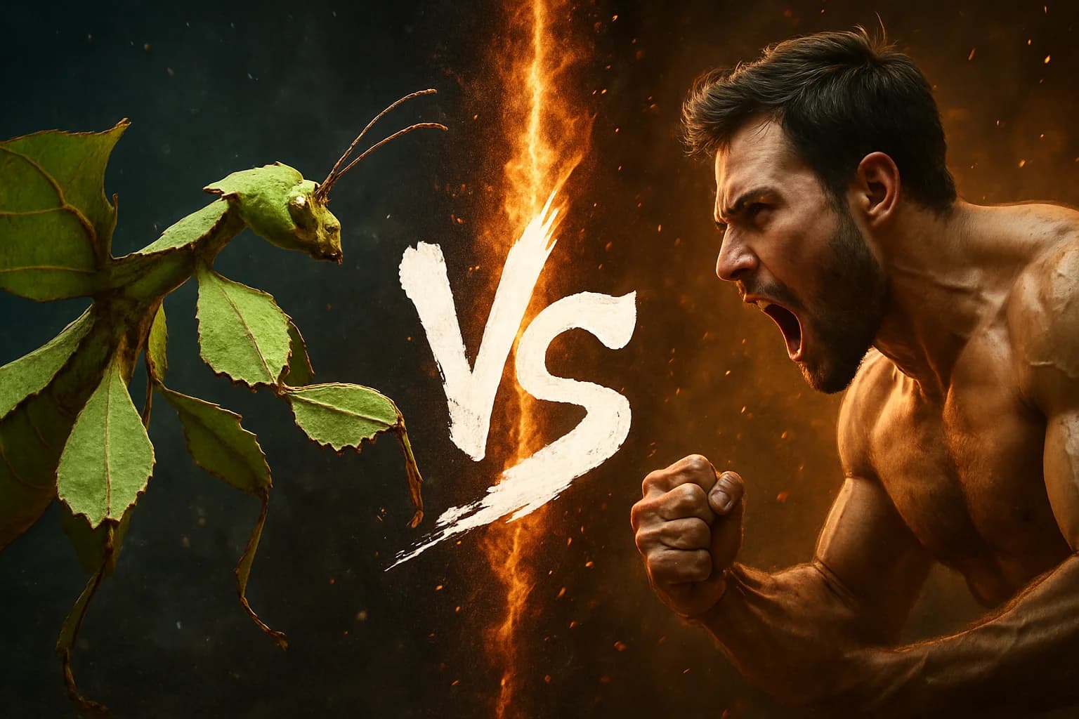 giant-malaysian-leaf-insect-vs-human comparison image on AnimalDex