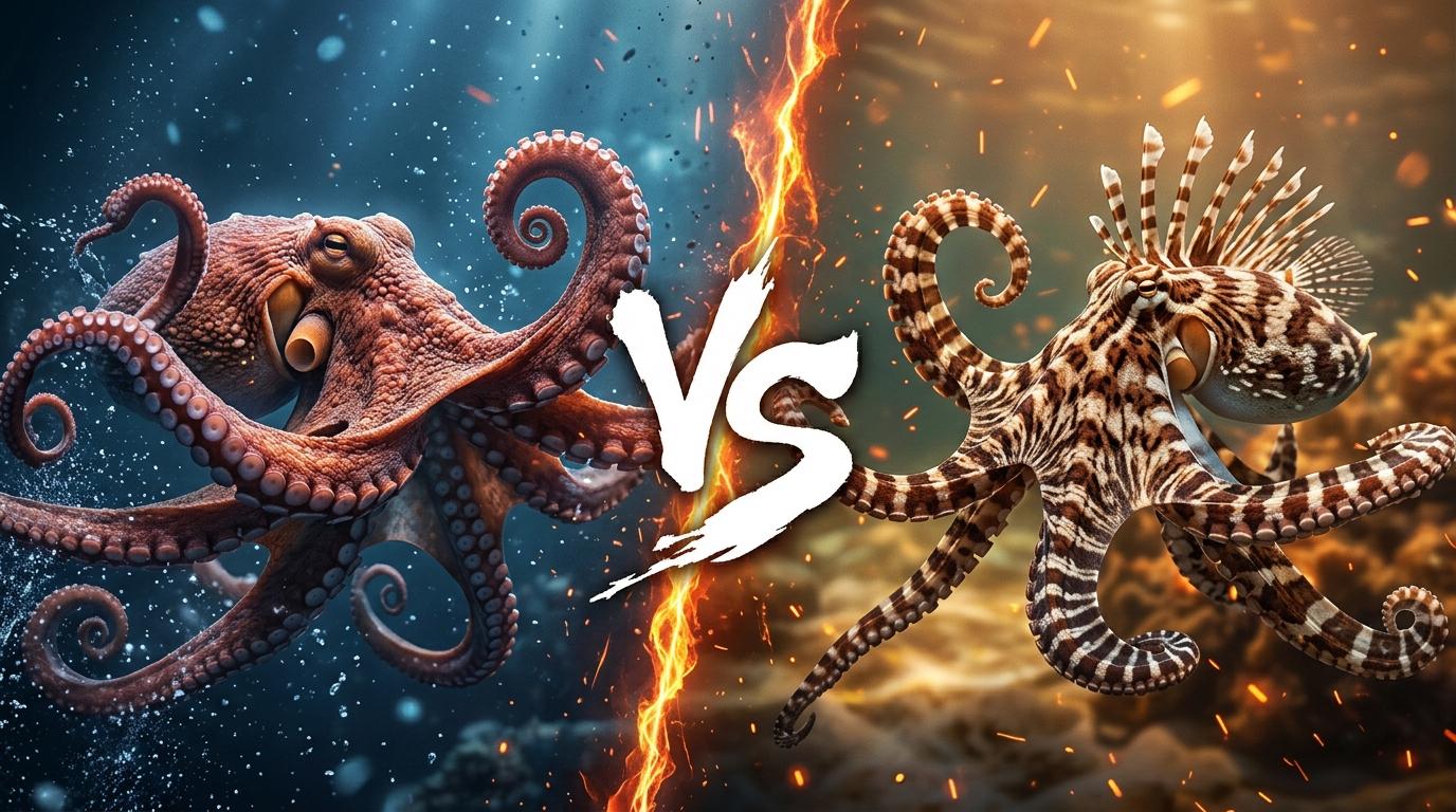 giant-pacific-octopus-vs-mimic-octopus comparison image on AnimalDex