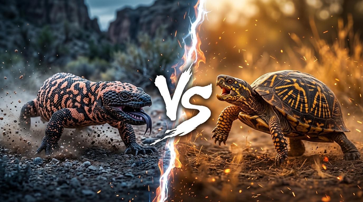 gila-monster-vs-ornate-box-turtle comparison image on AnimalDex