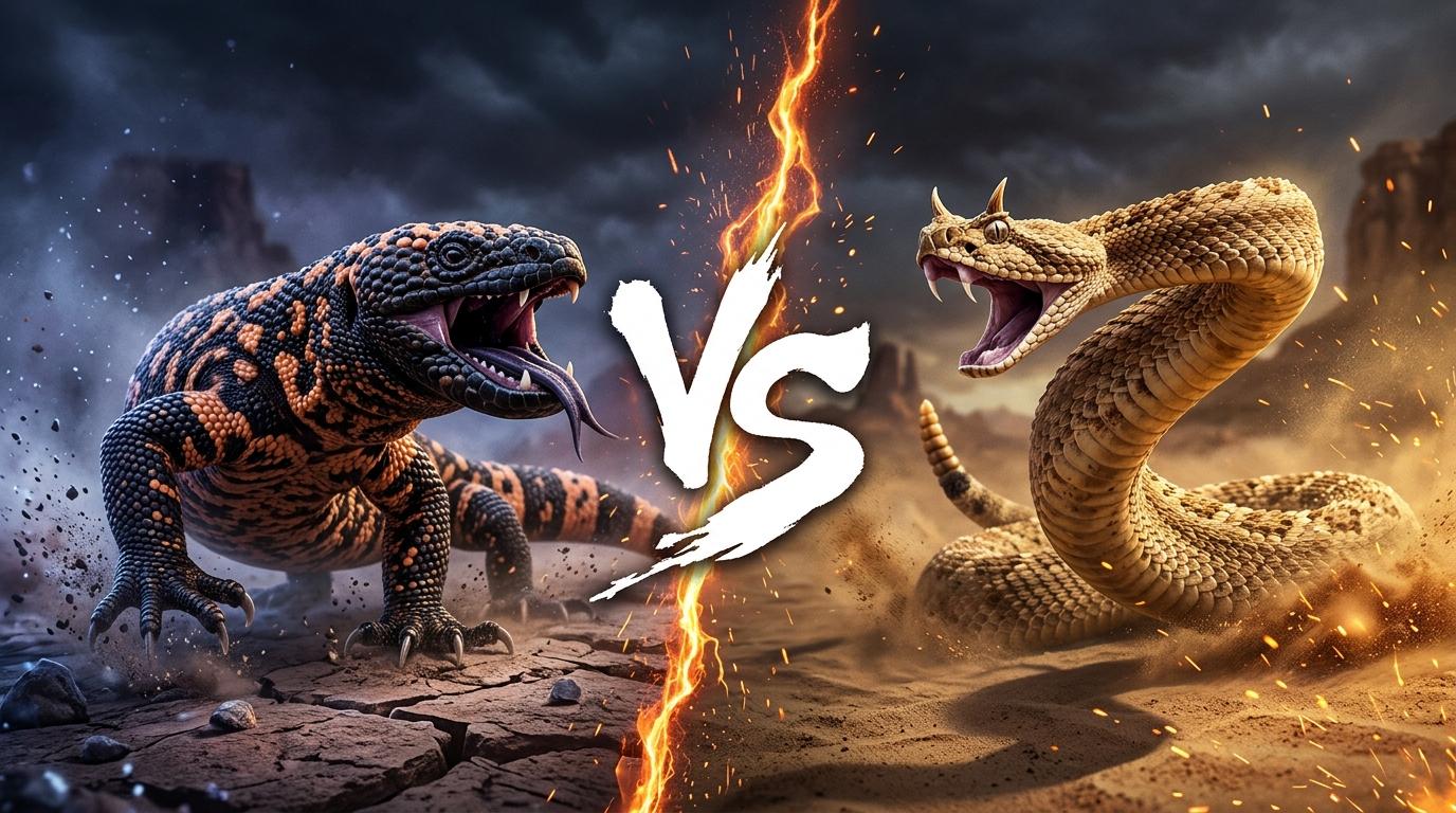 gila-monster-vs-sidewinder comparison image on AnimalDex