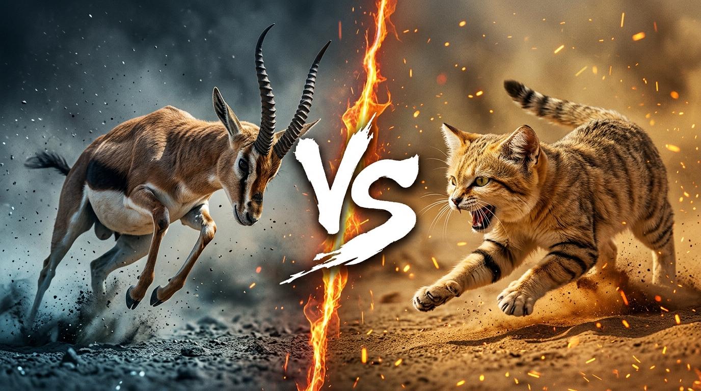 goitered-gazelle-vs-sand-cat comparison image on AnimalDex