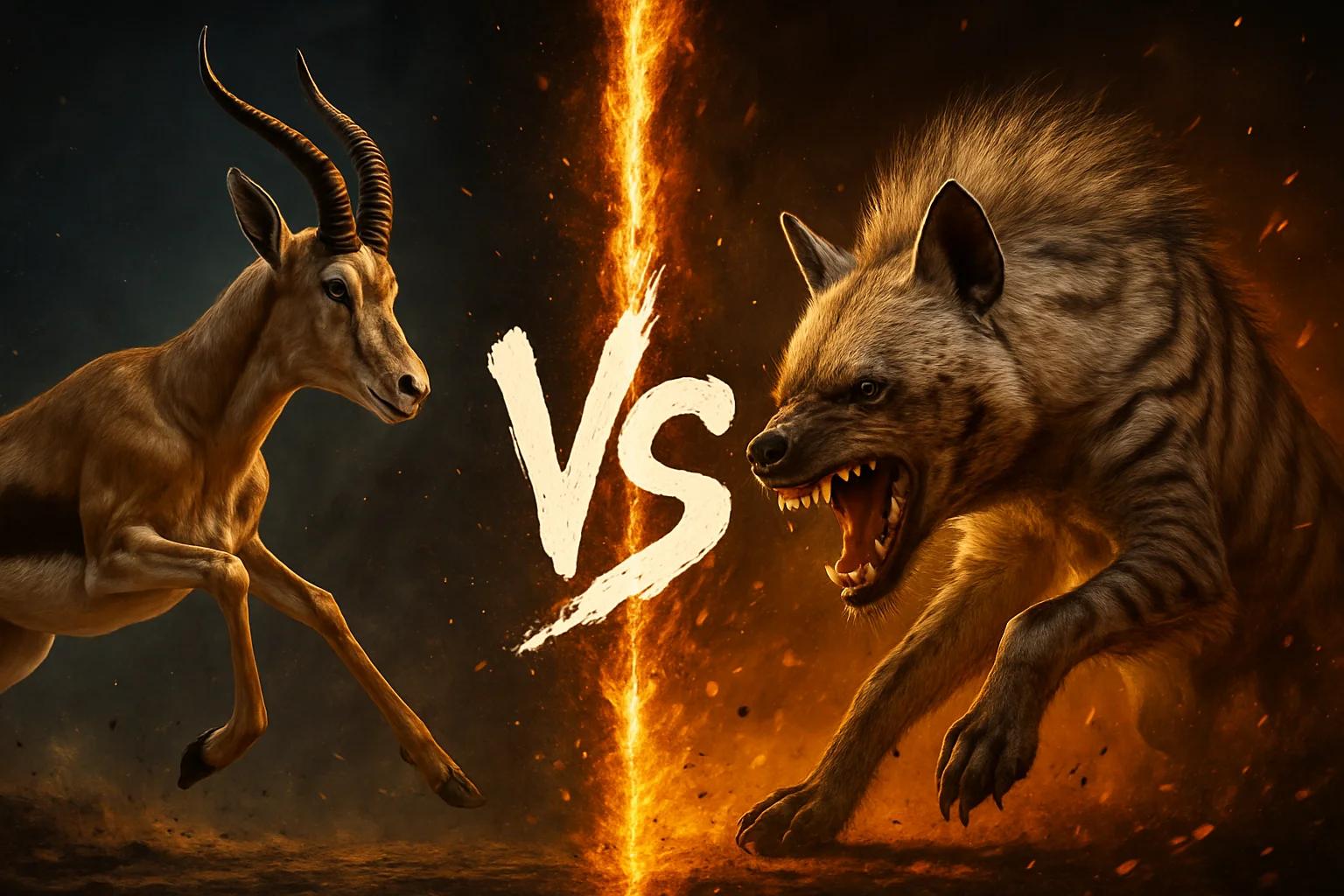 goitered-gazelle-vs-striped-hyena comparison image on AnimalDex