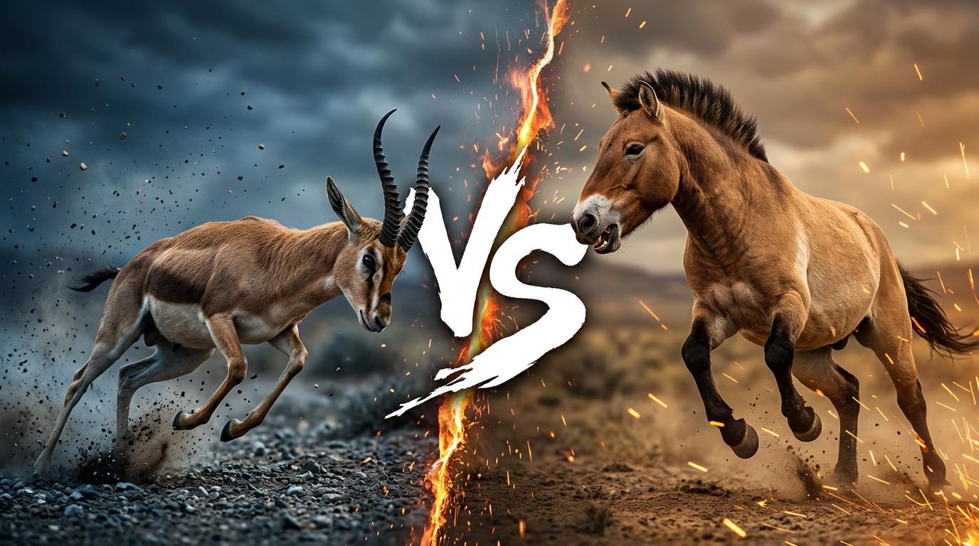 goitered-gazelle-vs-takhi comparison image on AnimalDex
