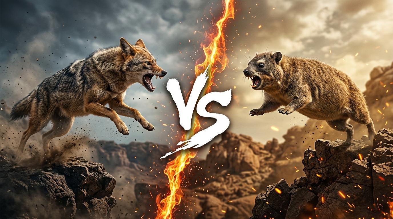 golden-jackal-vs-rock-hyrax comparison image on AnimalDex