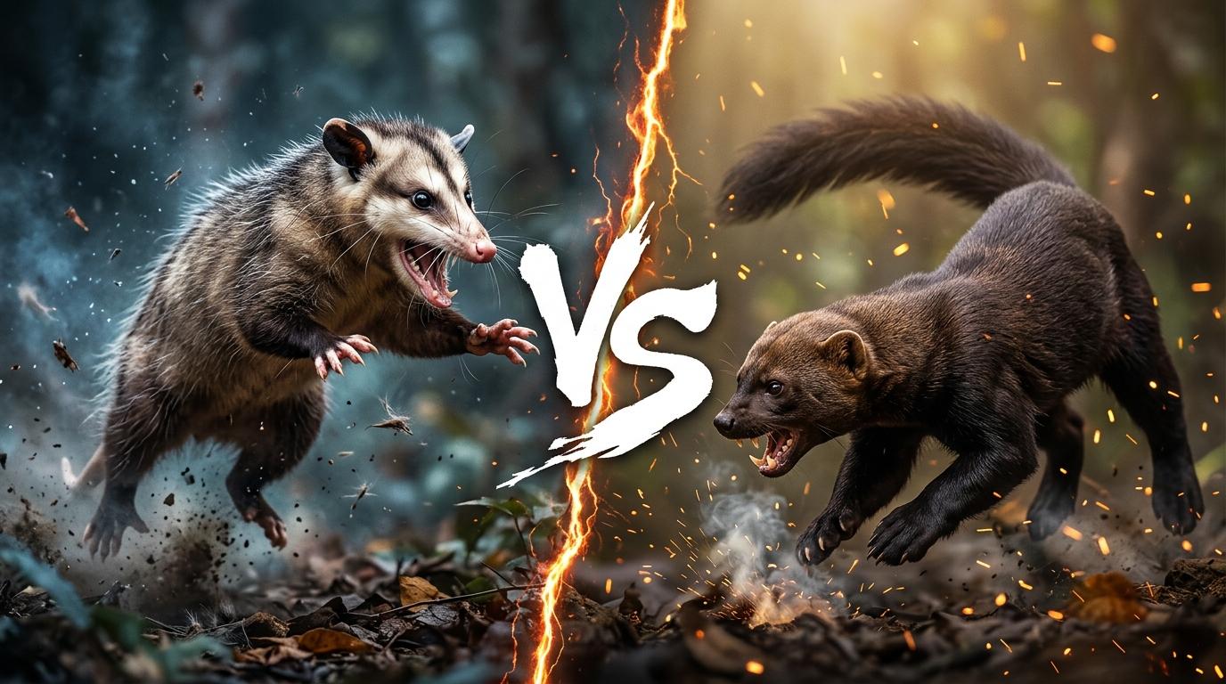 gray-four-eyed-opossum-vs-tayra comparison image on AnimalDex