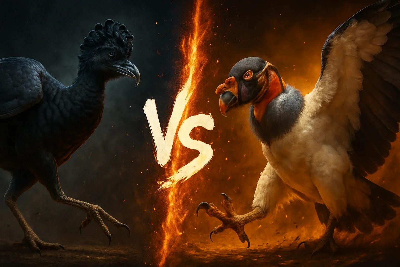 great-curassow-vs-king-vulture comparison image on AnimalDex