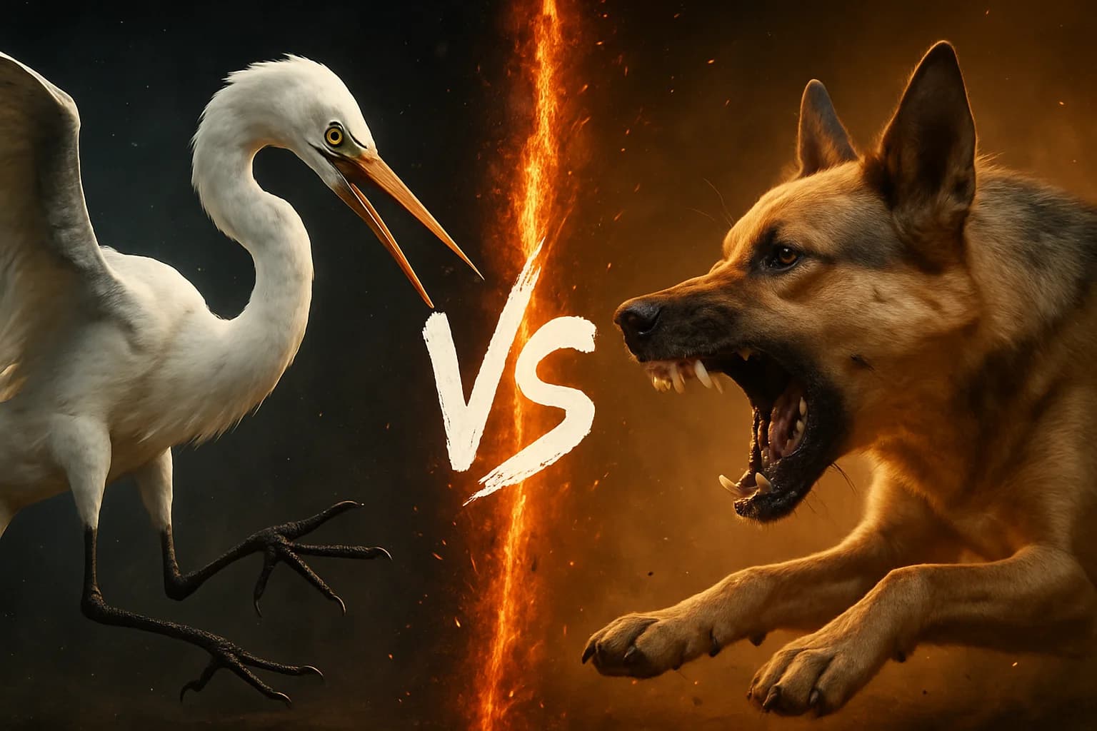 great-egret-vs-domestic-dog comparison image on AnimalDex