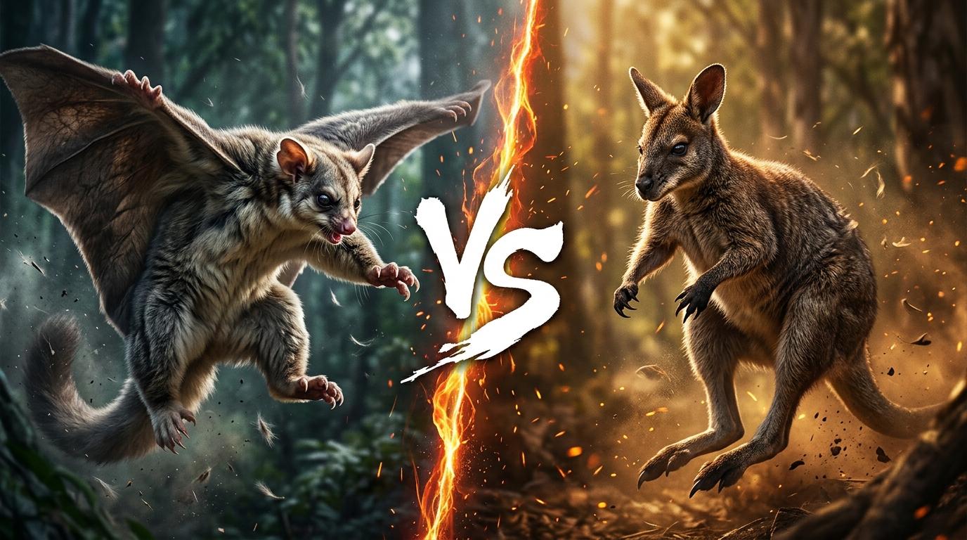 greater-glider-vs-parma-wallaby comparison image on AnimalDex