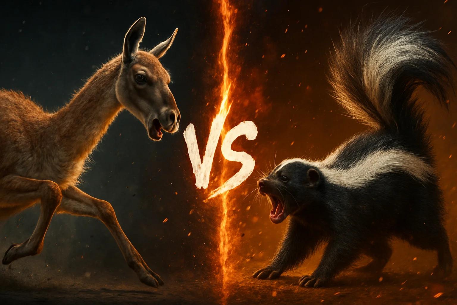 guanaco-vs-patagonian-hog-nosed-skunk comparison image on AnimalDex
