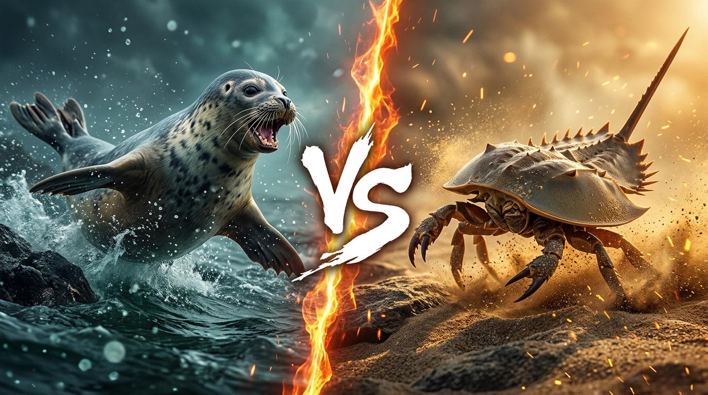 harbor-seal-vs-horseshoe-crab comparison image on AnimalDex