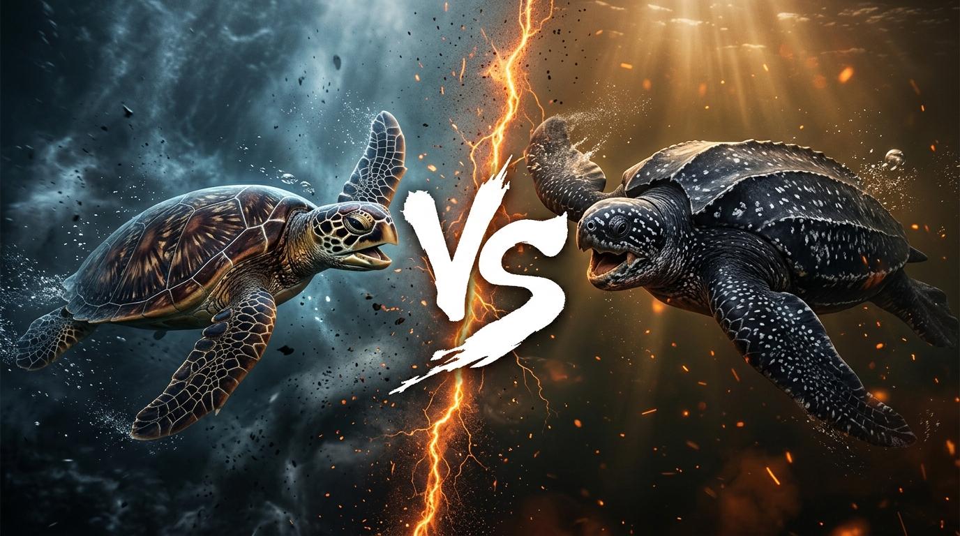 hawksbill-sea-turtle-vs-leatherback-sea-turtle comparison image on AnimalDex