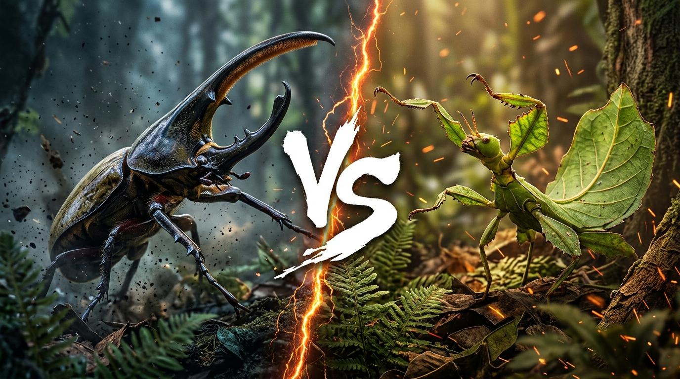 hercules-beetle-vs-walking-leaf comparison image on AnimalDex
