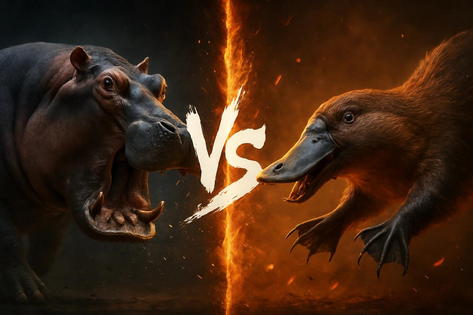 hippopotamus-vs-platypus comparison image on AnimalDex