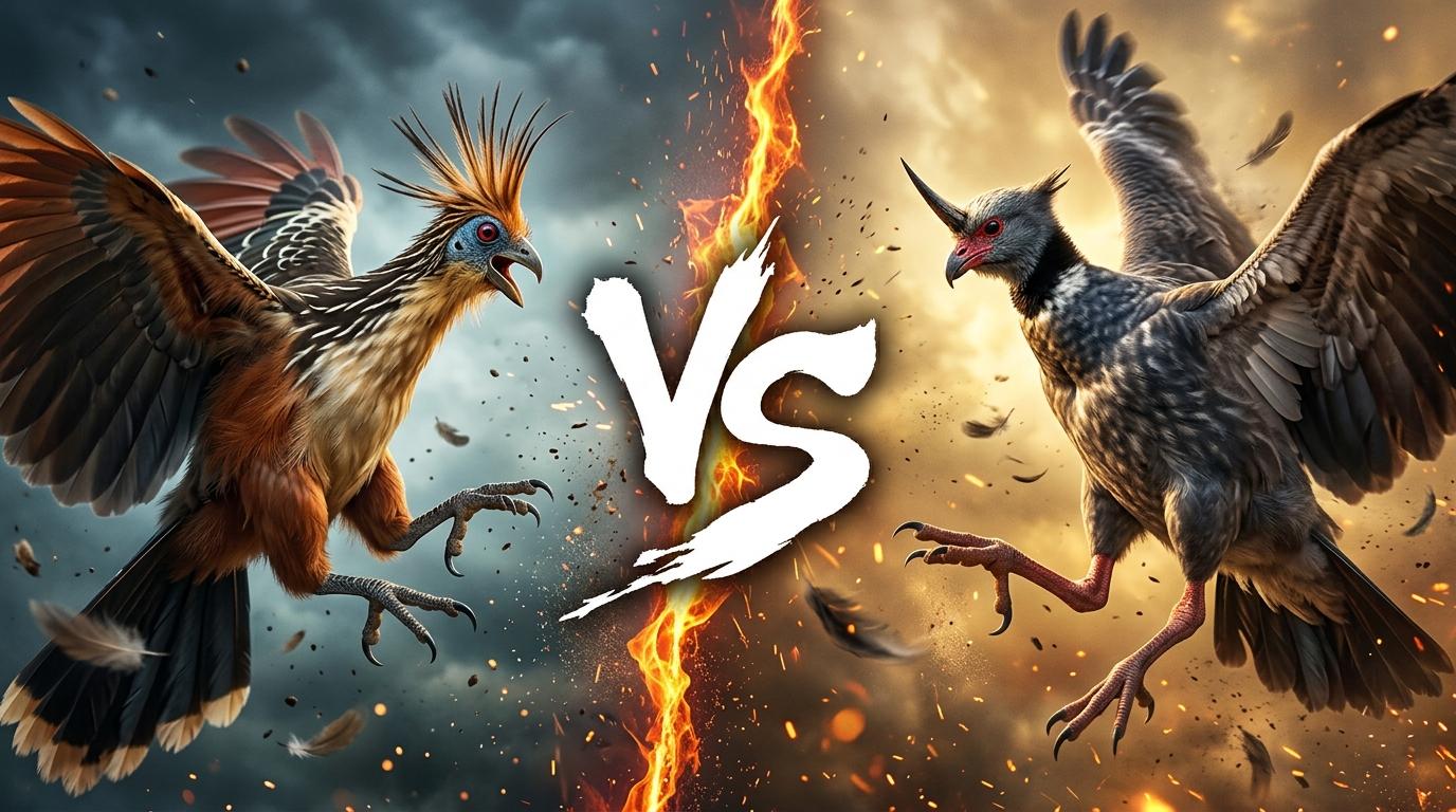 hoatzin-vs-horned-screamer comparison image on AnimalDex