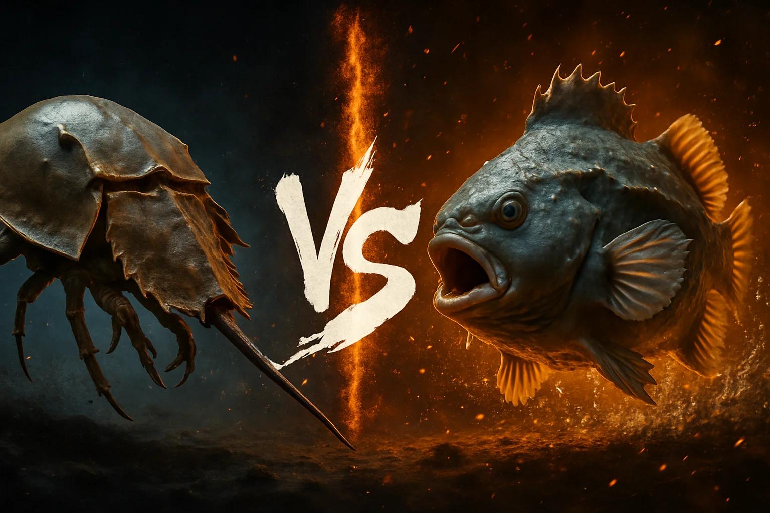 horseshoe-crab-vs-lumpfish comparison image on AnimalDex