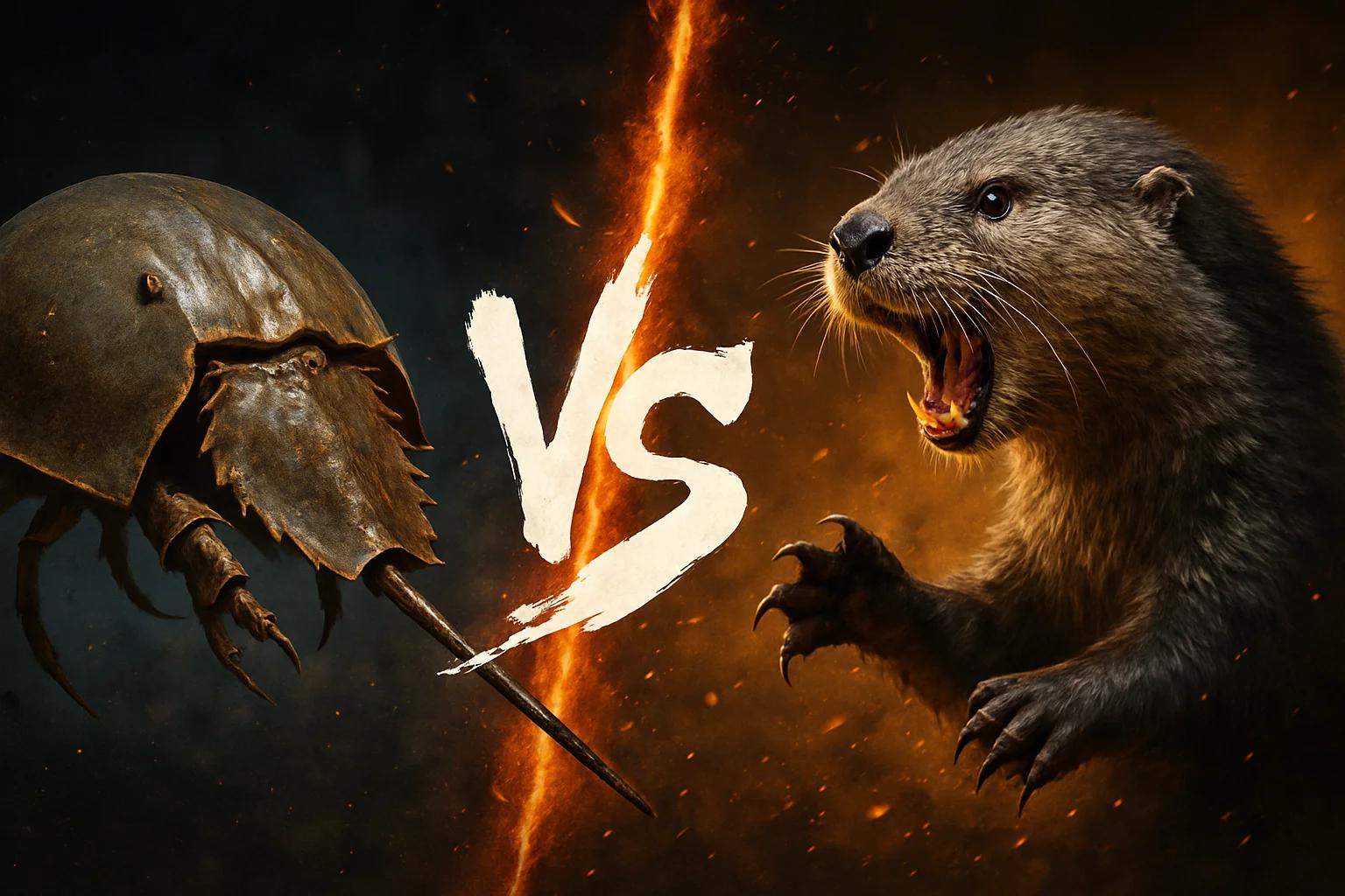 horseshoe-crab-vs-sea-otter comparison image on AnimalDex