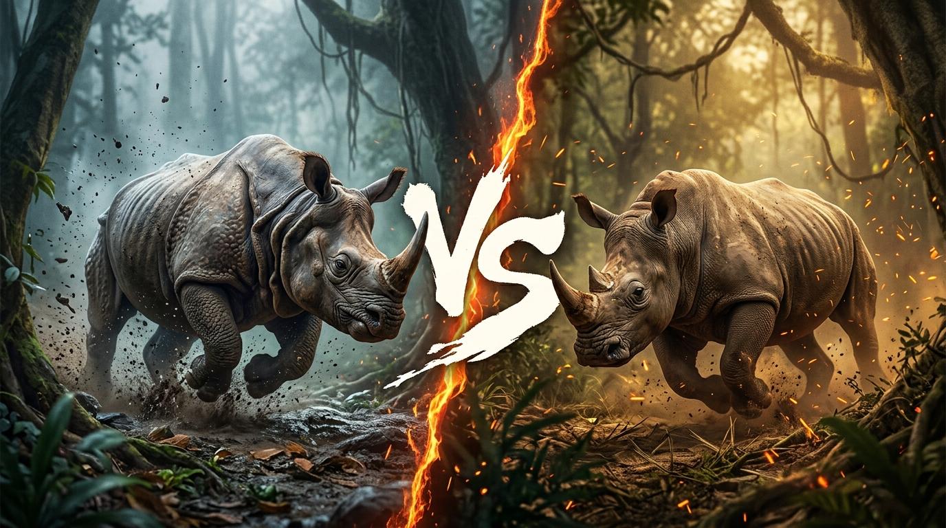 indian-rhinoceros-vs-javan-rhinoceros comparison image on AnimalDex
