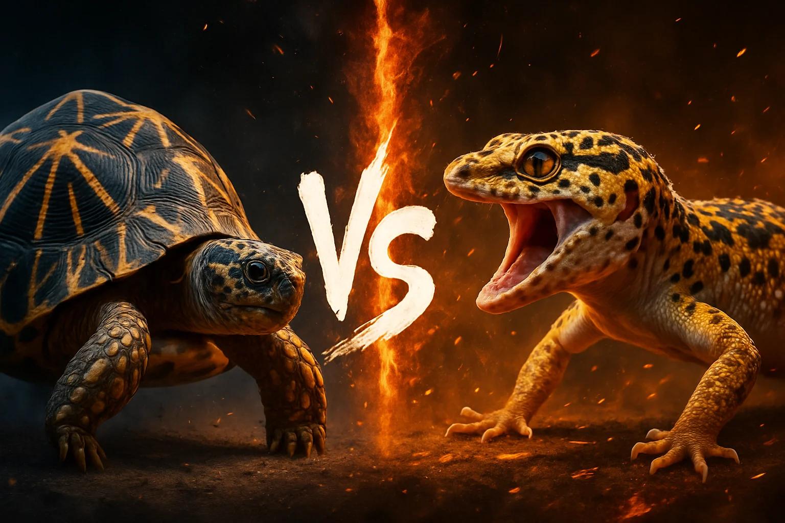 indian-star-tortoise-vs-leopard-gecko comparison image on AnimalDex