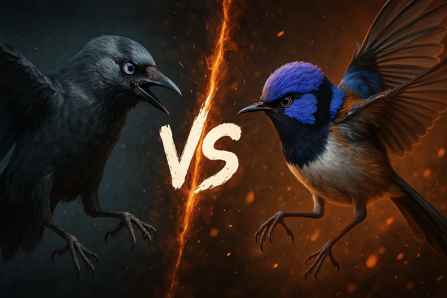 jackdaw-vs-purple-crowned-fairywren comparison image on AnimalDex
