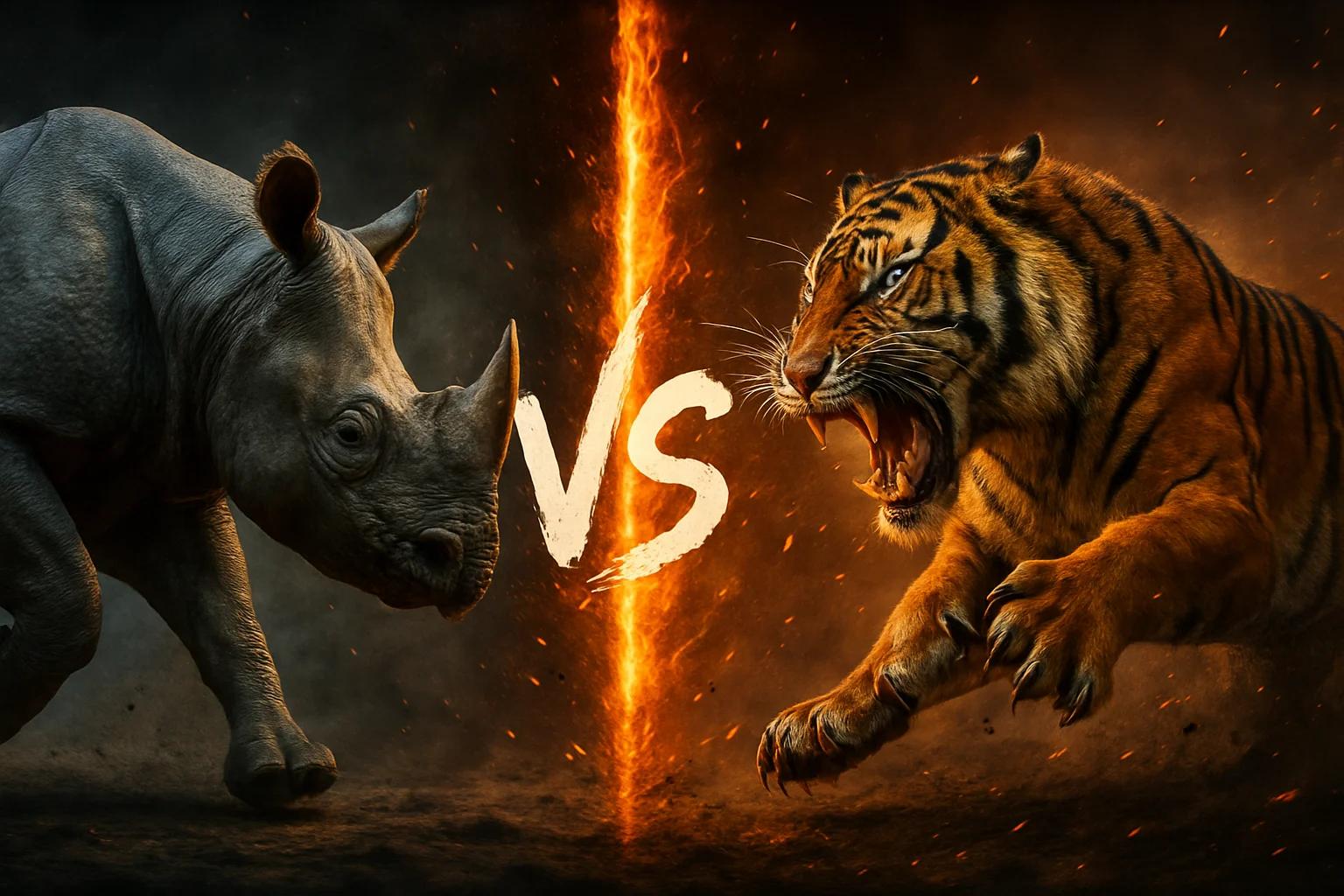 javan-rhinoceros-vs-sumatran-tiger comparison image on AnimalDex