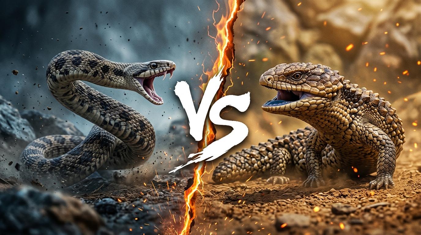korean-rat-snake-vs-shingleback-skink comparison image on AnimalDex