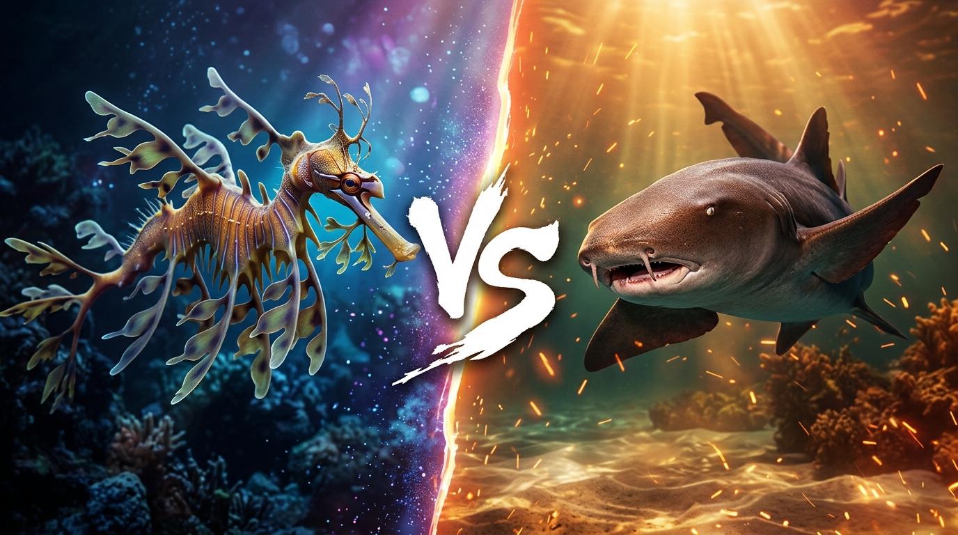 leafy-seadragon-vs-nurse-shark comparison image on AnimalDex