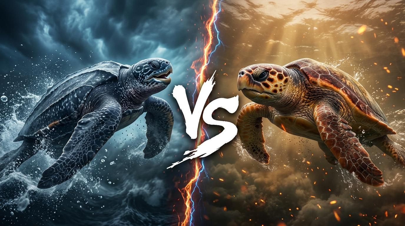 leatherback-sea-turtle-vs-loggerhead-sea-turtle comparison image on AnimalDex