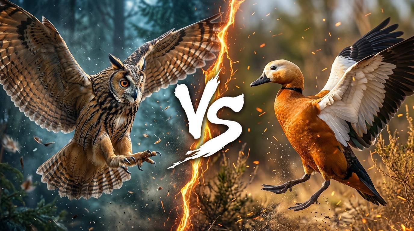 long-eared-owl-vs-ruddy-shelduck comparison image on AnimalDex