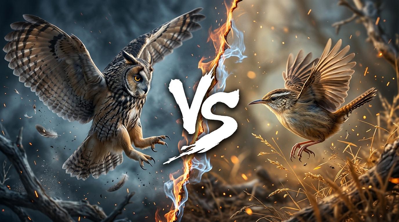 long-eared-owl-vs-sedge-wren comparison image on AnimalDex