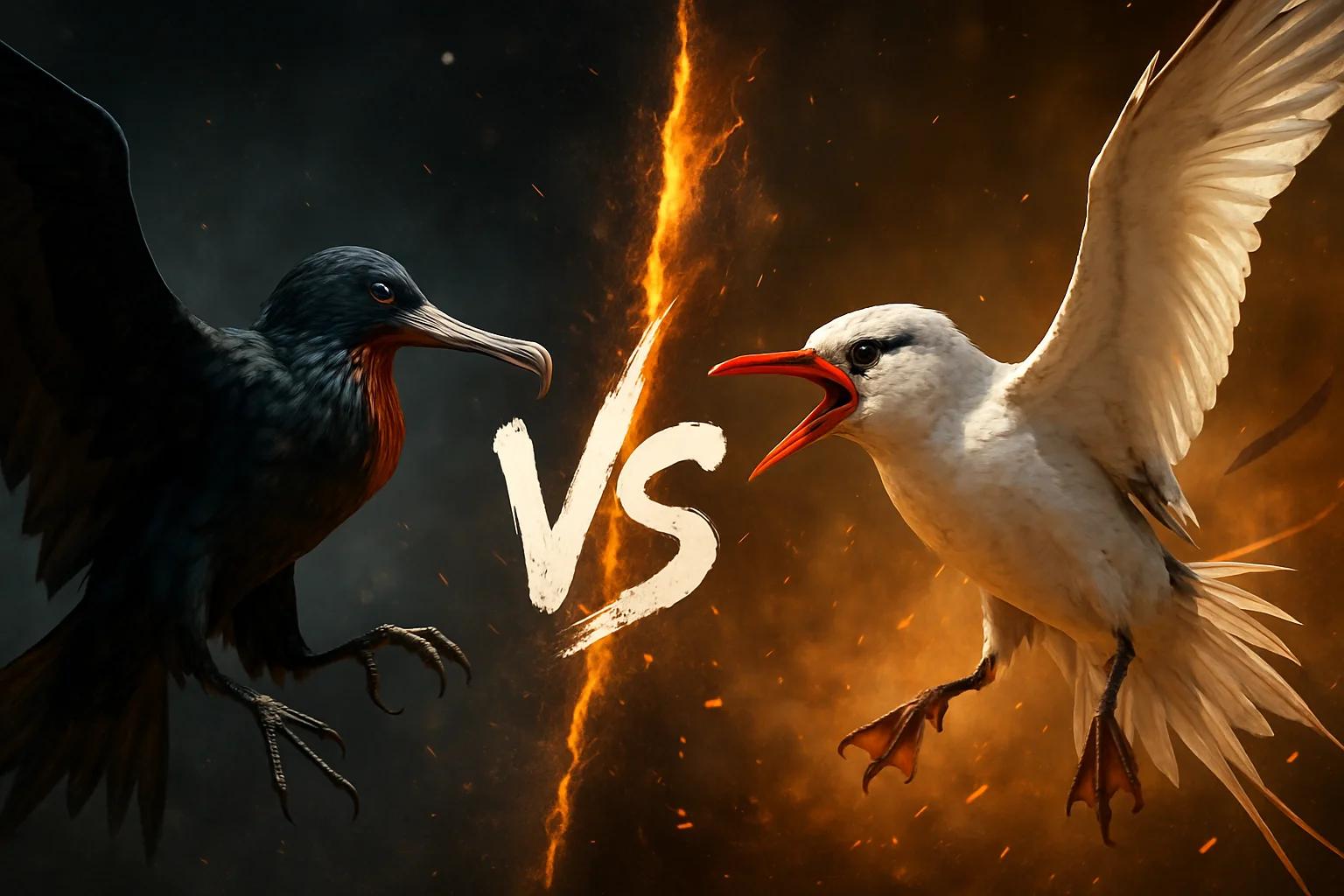 magnificent-frigatebird-vs-red-billed-tropicbird comparison image on AnimalDex
