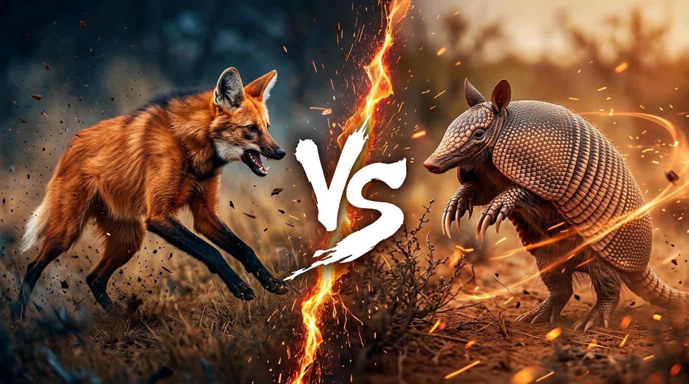 maned-wolf-vs-nine-banded-armadillo comparison image on AnimalDex