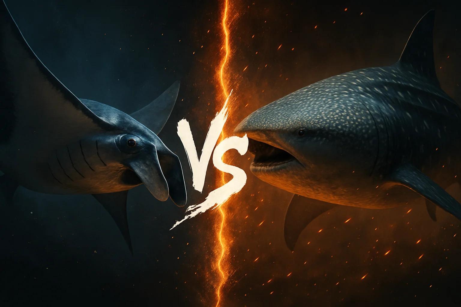 manta-ray-vs-whale-shark comparison image on AnimalDex