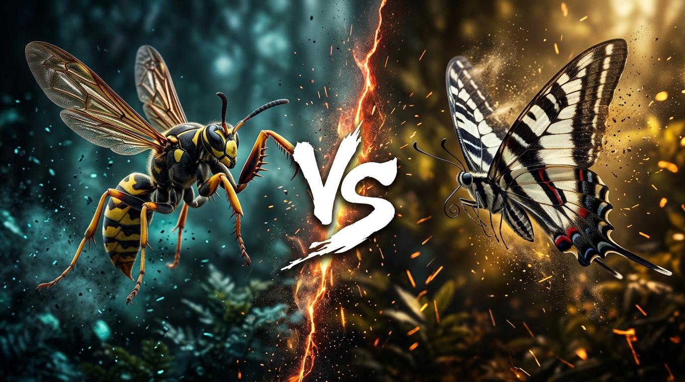 mantidfly-vs-zebra-swallowtail comparison image on AnimalDex