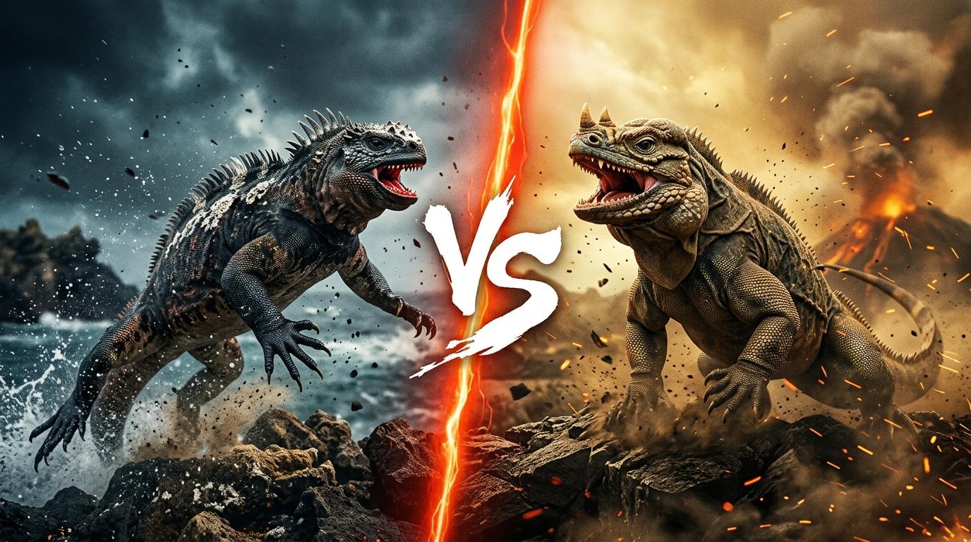 marine-iguana-vs-rhinoceros-iguana comparison image on AnimalDex