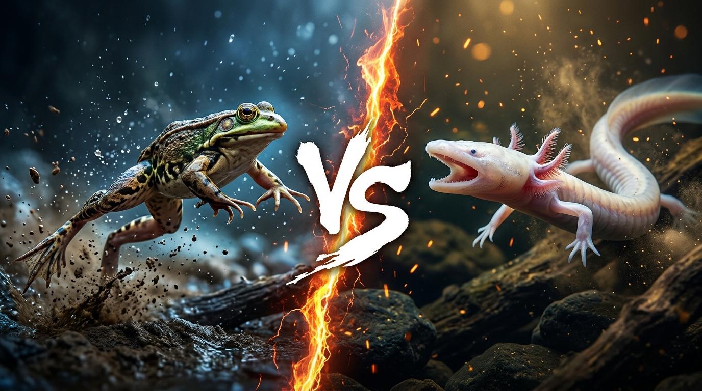 marsh-frog-vs-olm comparison image on AnimalDex